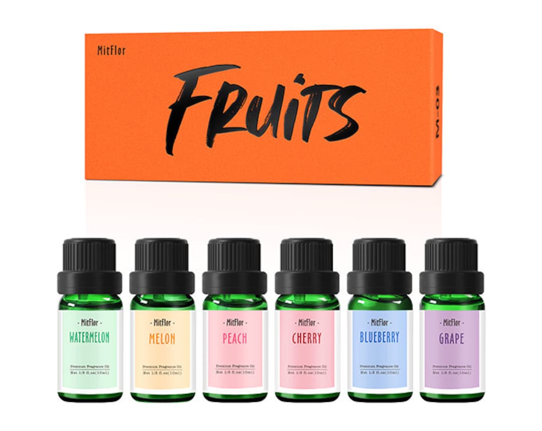 Mitflor Premium Fruit Fragrance Oils Set, Fruity Scents for Soap