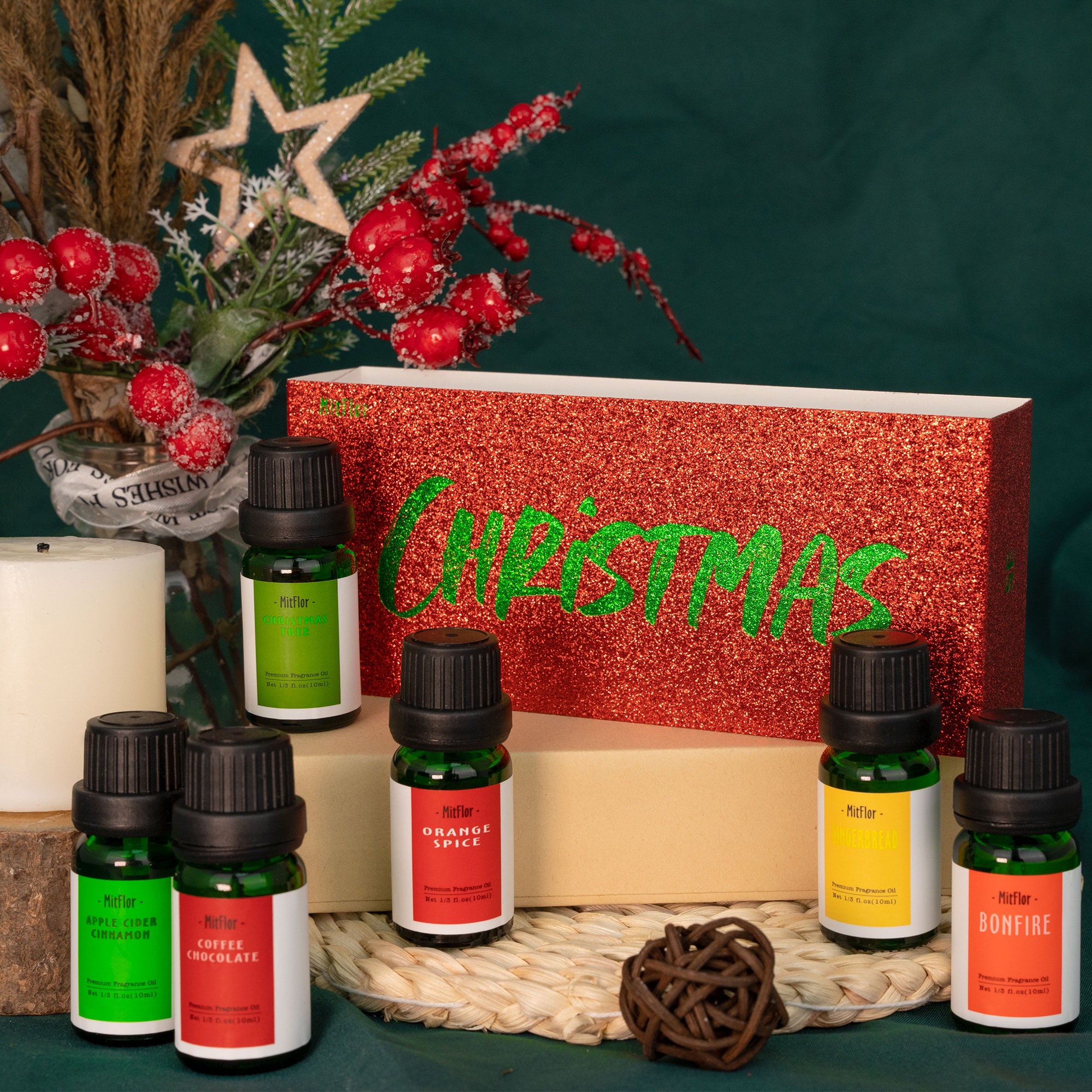 Fragrance Oils, Mitflor Christmas Set of Scented Oils, Fragrance Oils