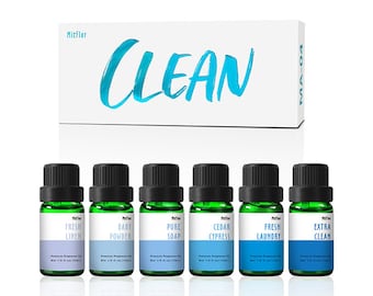 Fragrance Oil Set| MitFlor Clean Set of Scented Essential Oils for Diffuser| Soap and Candle Making Oils| Premium Grade, 10ml*6