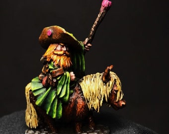Mago enano pintado en poni: miniatura de Dungeons and Dragons
