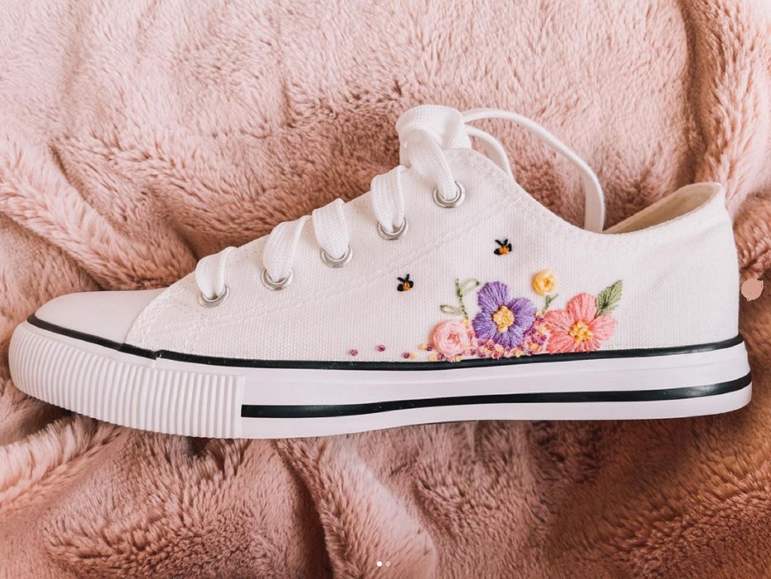 Custom Embroidered Converses Etsy