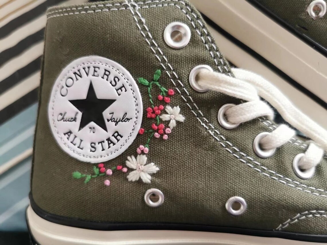 Custom Embroidered Converses Etsy