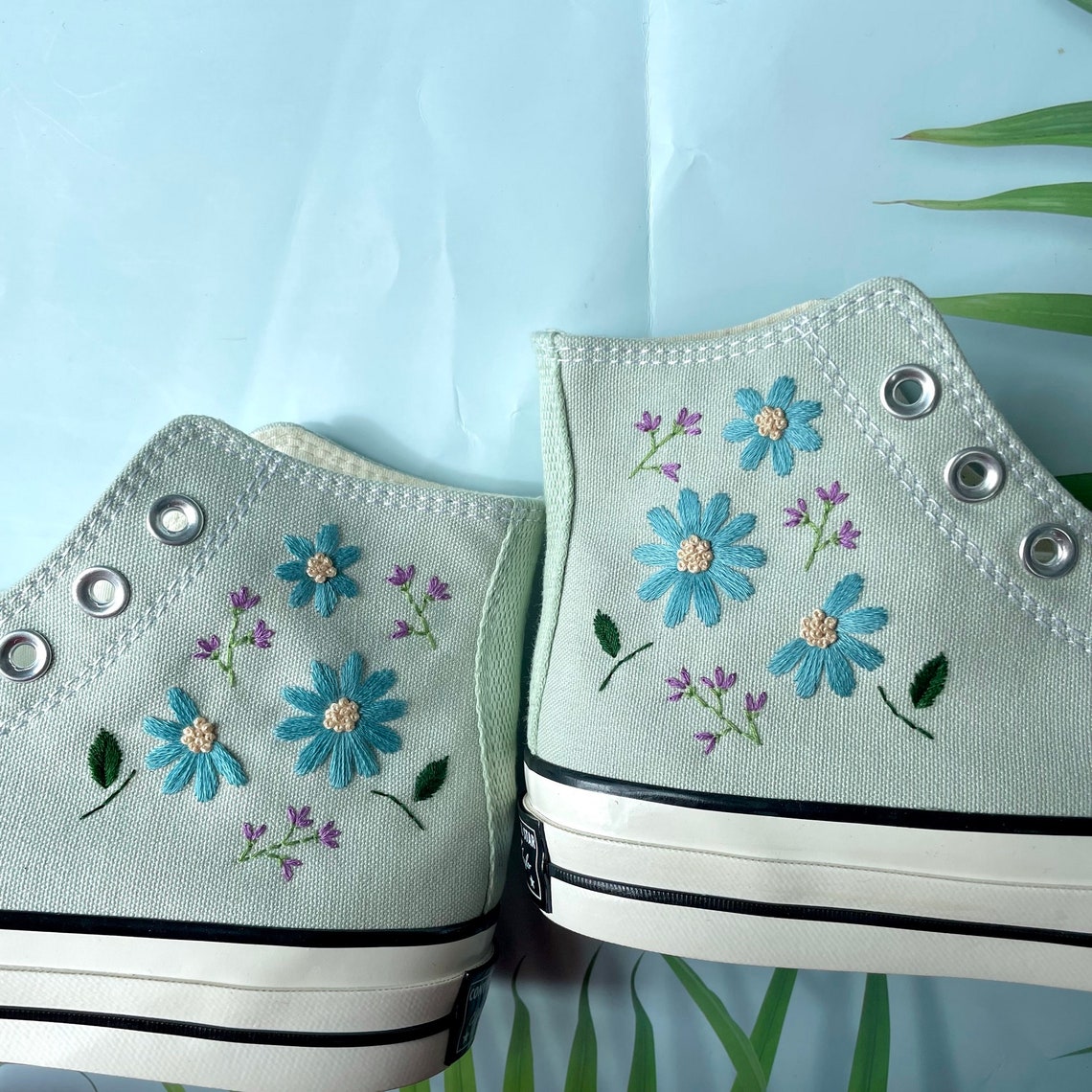 Custom Embroidered Converses - Etsy