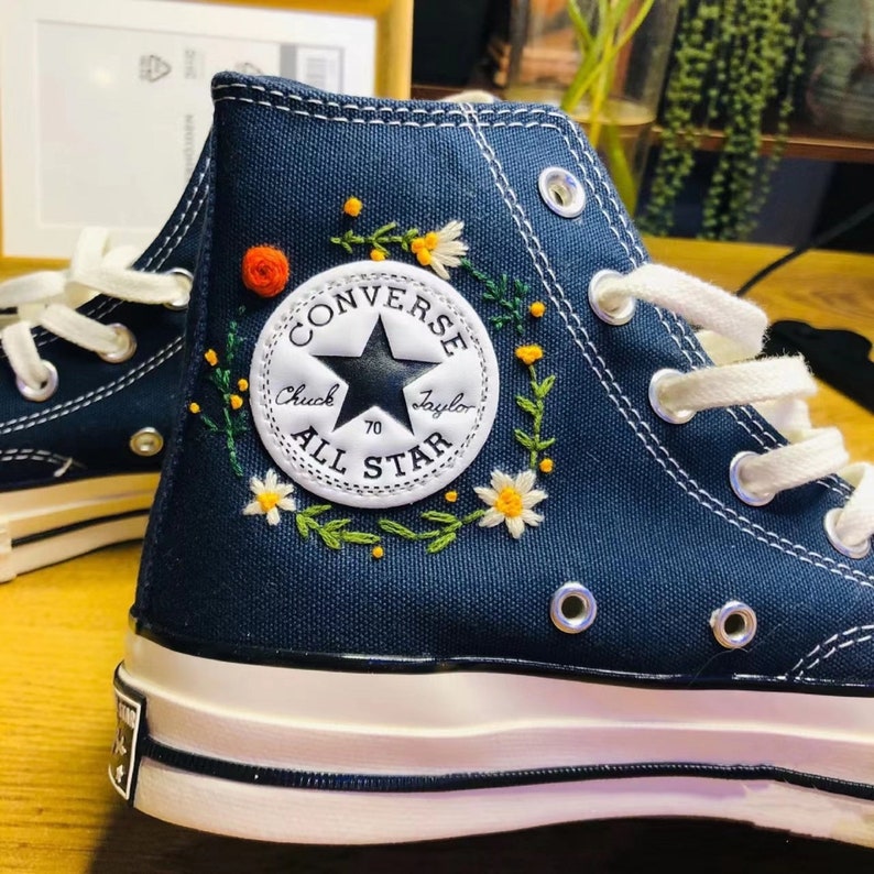 Embroidered Butterfly Converse/ Converse Custom Sun Flower Etsy