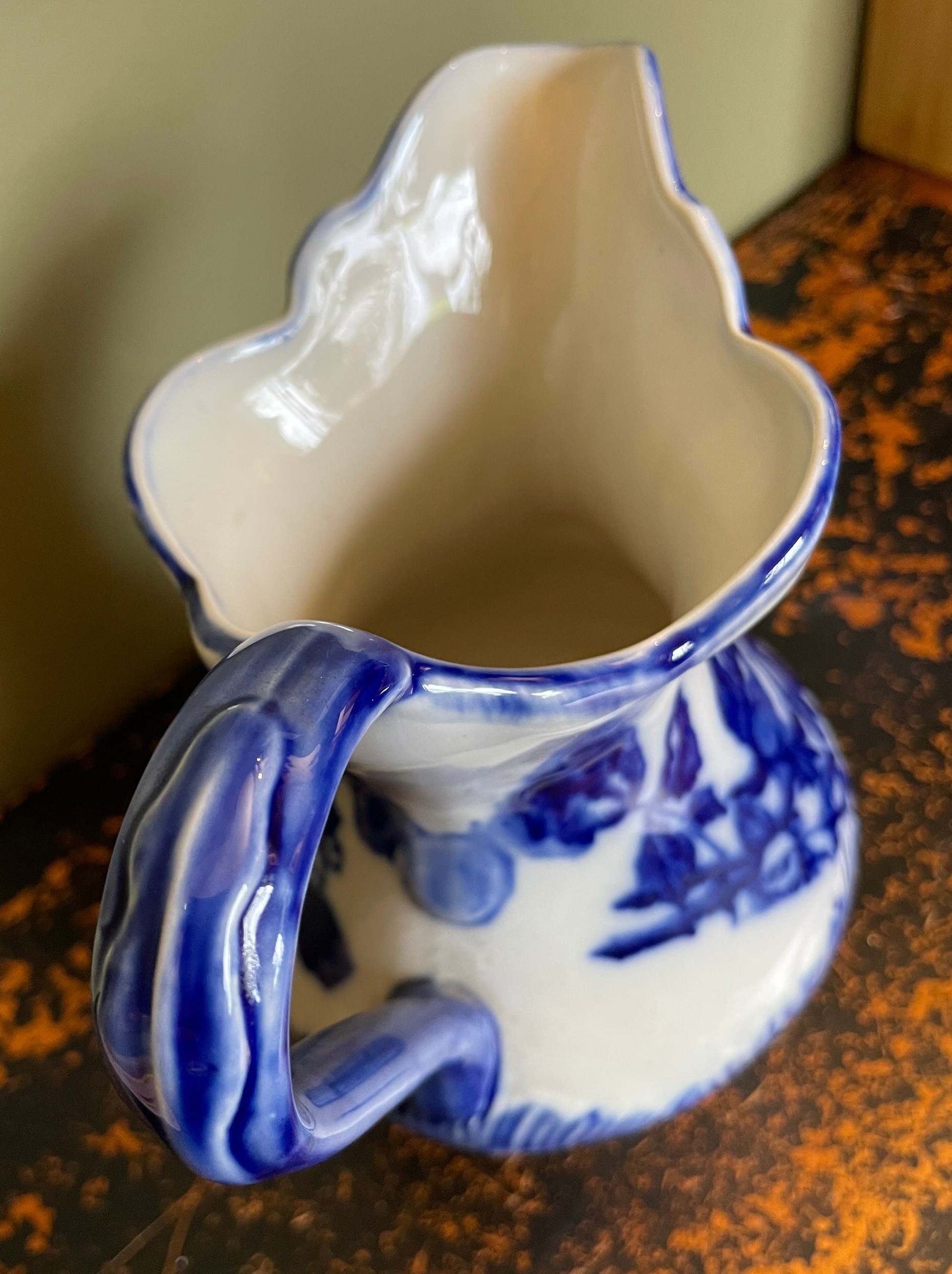 Blakeney Ironstone Staffordshire Pottery Jug / Flow Blue Etsy