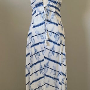 Tie Dye Print Deep V-Neck Maxi Dress