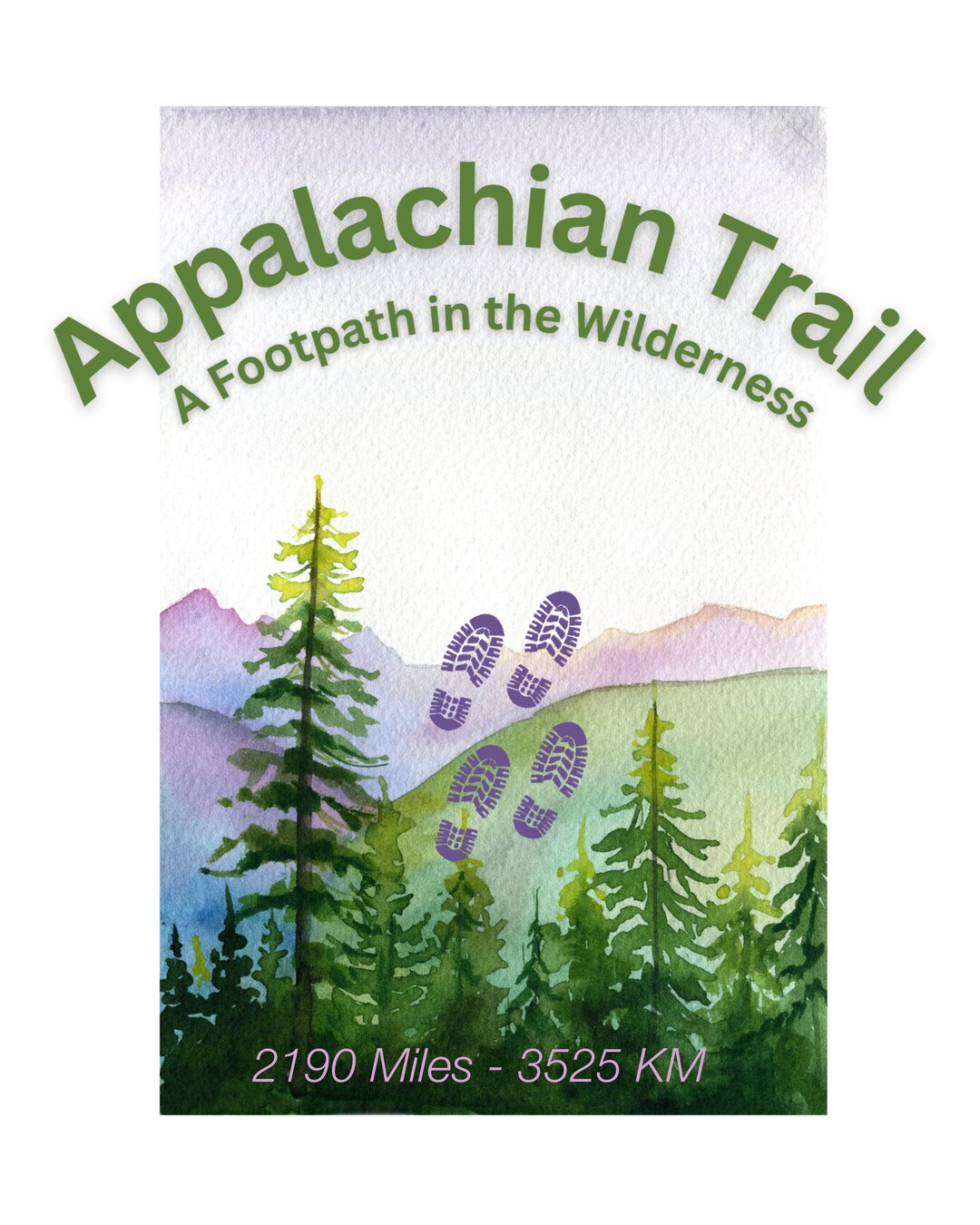 Appalachian Trail Poster AT Poster Backpacker Gift Hiker - Etsy