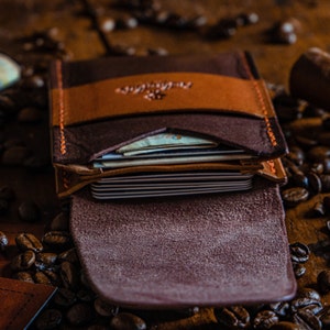 Personalized Leather Cardholder, Slim wallet, Credit card holder, Thin Men's Wallet imagem 7