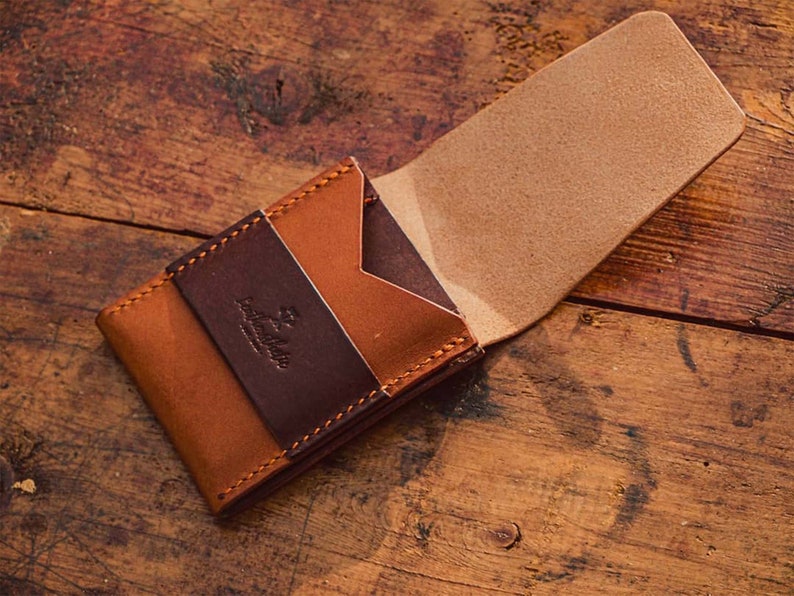 Personalized Leather Cardholder, Slim wallet, Credit card holder, Thin Men's Wallet imagem 2