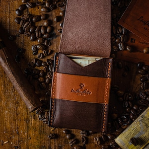 Personalized Leather Cardholder, Slim wallet, Credit card holder, Thin Men's Wallet imagem 6