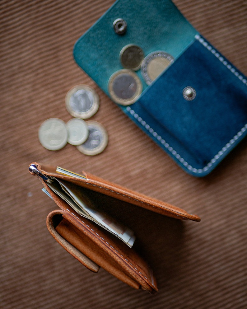 Custom Leather Money Clip wallet, Men's Bifold Wallet, Slim Money clip, Handmade & Minimalist, Thin Cardholder, Gift for Him image 7