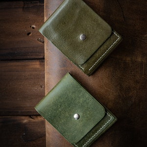 Leather Trifold Wallet, Men's Front pocket Wallet, Handmade, Personalized Cardholder image 6