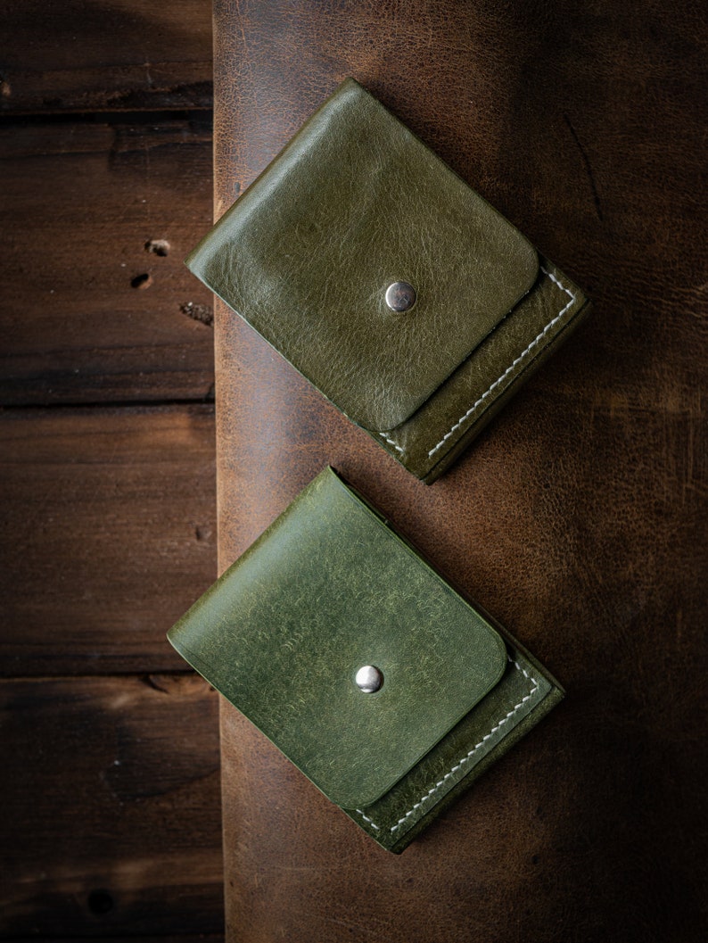 Leather Trifold Wallet, Men's Front pocket Wallet, Handmade, Personalized Cardholder image 6