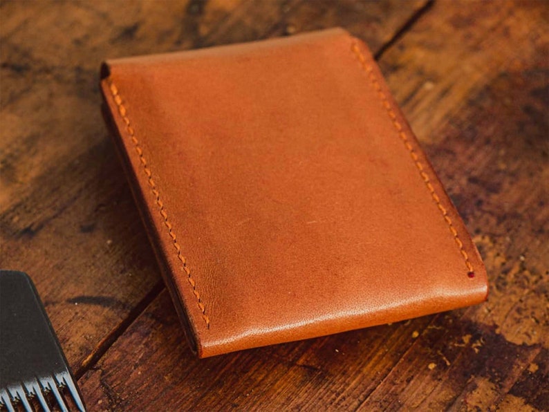 Personalized Leather Cardholder, Slim wallet, Credit card holder, Thin Men's Wallet image 3