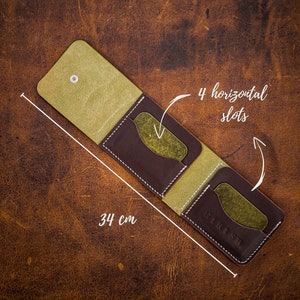 Leather Trifold Wallet, Men's Front pocket Wallet, Handmade, Personalized Cardholder Brown pockets