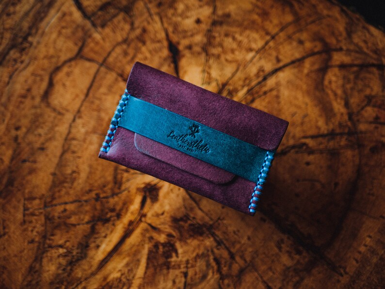 Cartera con bolsillo frontal, tarjetero delgado para entrenador, estuche para tarjetas de visita personalizado, elegante y compacto imagen 2