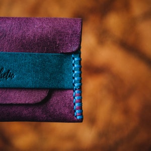 Cartera con bolsillo frontal, tarjetero delgado para entrenador, estuche para tarjetas de visita personalizado, elegante y compacto imagen 7