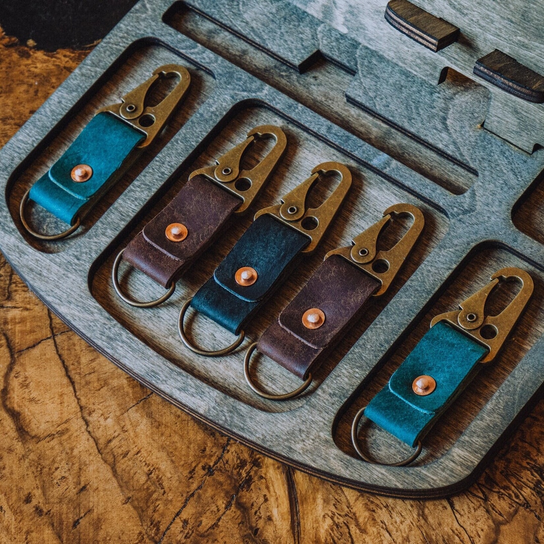 Leather Carabiner Keychain Key Holder Key Organizer Men's Leather