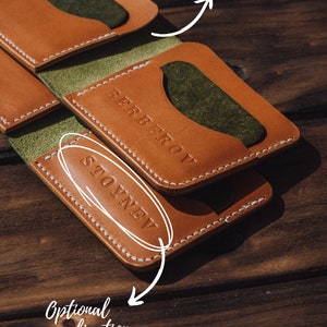 Leather Trifold Wallet, Men's Front pocket Wallet, Handmade, Personalized Cardholder Gold pockets
