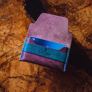 Cartera con bolsillo frontal, tarjetero delgado para entrenador, estuche para tarjetas de visita personalizado, elegante y compacto imagen 1