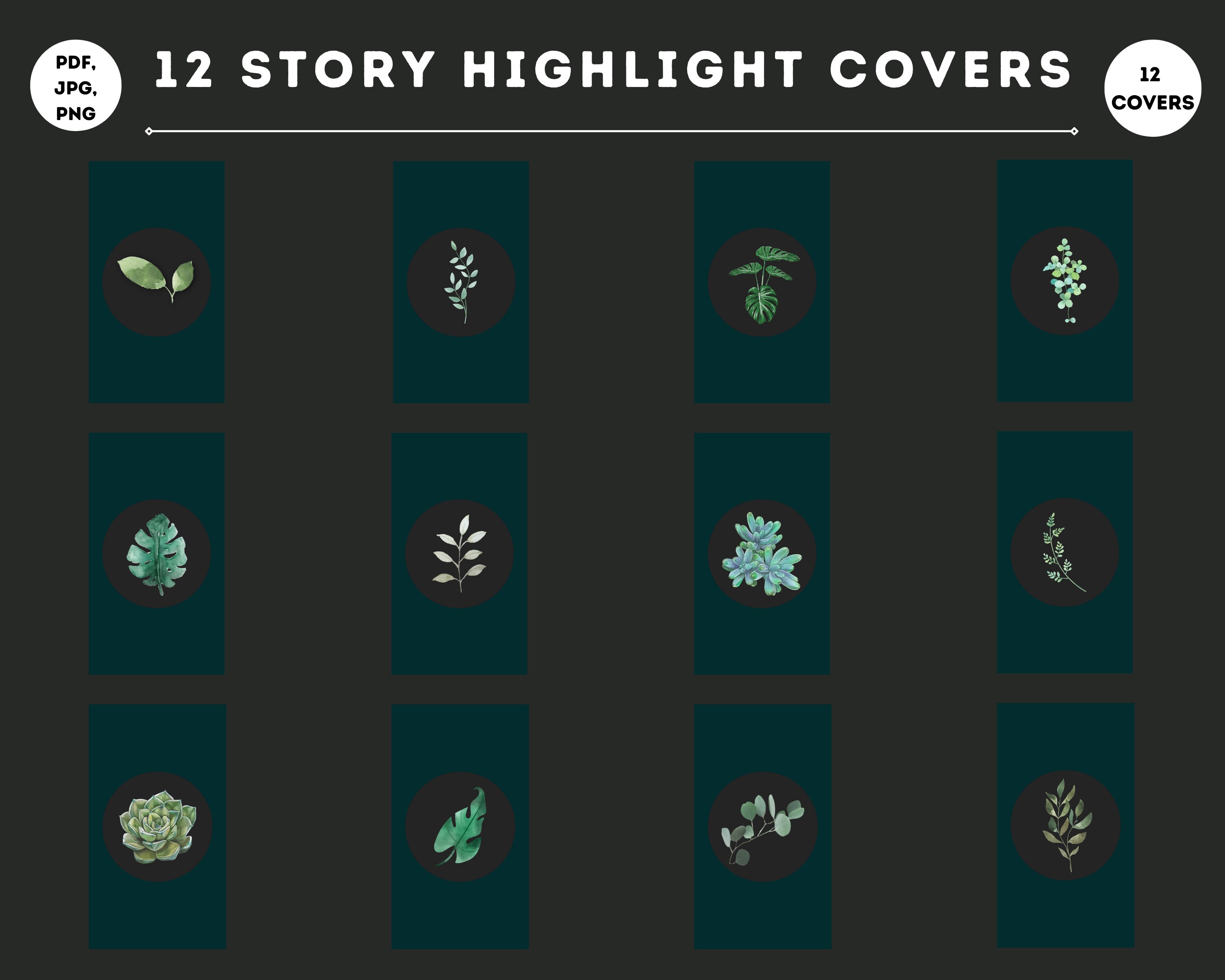 Minimalist Plant Highlight Covers Template Leaves and Etsy