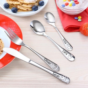 Children's cutlery with engraving animals with name engraving baptism gift Easter cutlery set 4 pieces