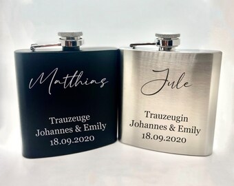 Flachmann mit Gravur Jungesellenabschied Hochzeit Trauzeuge Personalisiert Weihnachten