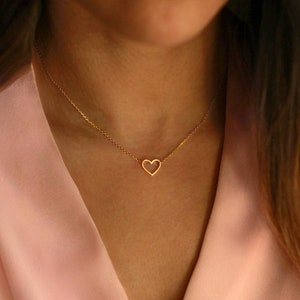 Halskette Herz Anhänger vergoldet Bild 2
