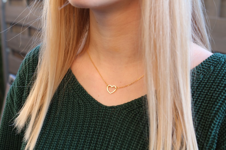 Halskette Herz Anhänger vergoldet Bild 5