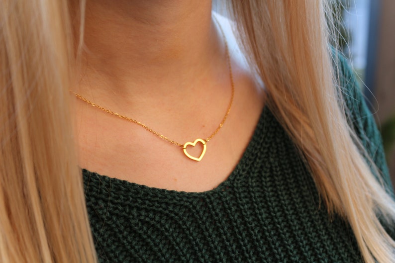 Halskette Herz Anhänger vergoldet Bild 4