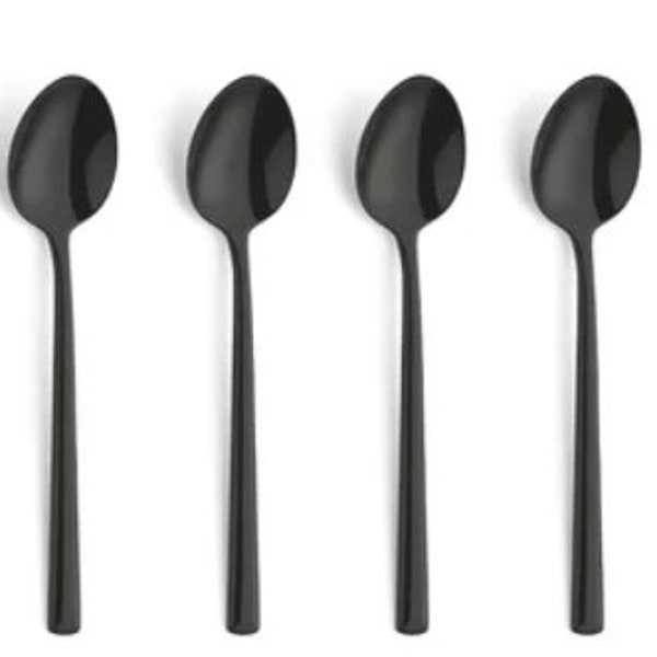 Coffee spoon set with engraving gold silver or black cutlery