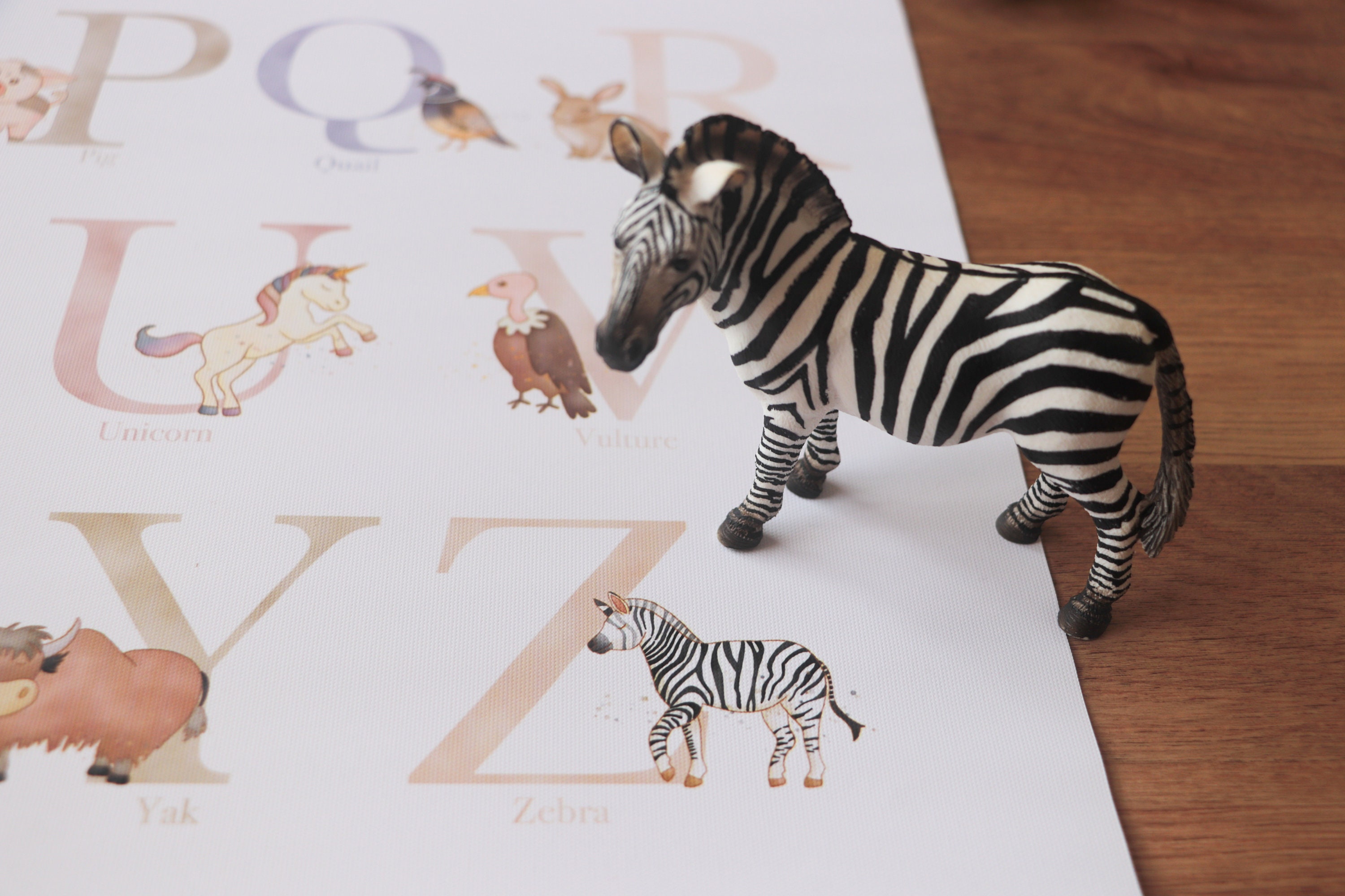 Framed Watercolor Animal Alphabet Poster || ABC Poster, Educational Art ...
