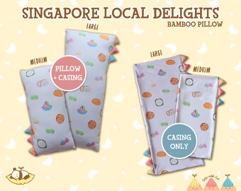 Baby Bamboo Pillow Set with Pillow + Case (Coffee & Toast design)