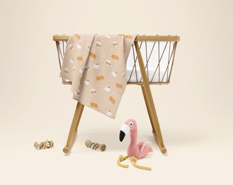 100% Bamboo Muslin Swaddle Blanket (Coffee and Toast design)