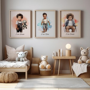 Playroom Quotes, Boys Nursery Art, Boys Affirmation Print, Black Kids Affirmations, Black Boy Affirmations, Boys Nursery Prints, Digital art
