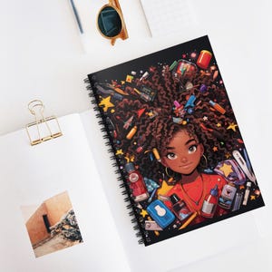 Back to School Gifts, Spiral Notebook - Ruled Line, Black girl notebook, Black art journal, Back to school notebook, College school supplies