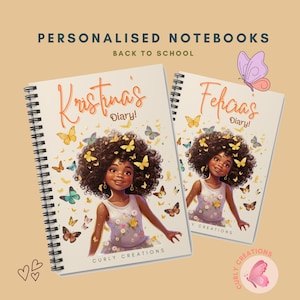 Personalized Kids Journal, Back to school gift for kids, Customised Kids Diary, Back to school notebook, Personalised notebook, Afro Kids