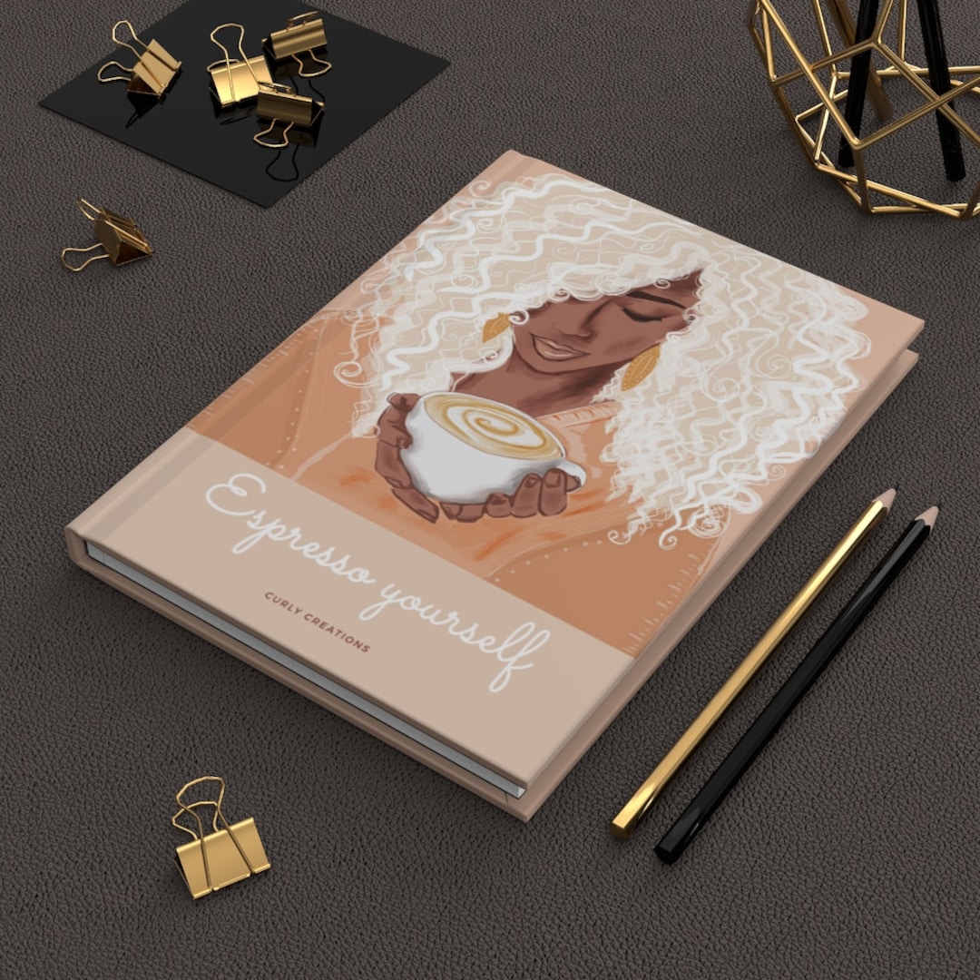 Black Art Journal, Coffee Lover Journal, Afro Art Journal, Brown Girl Art, Gifts for Black Girls