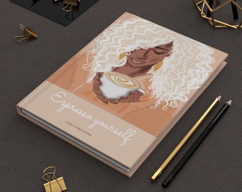 Afro Art Journal: Coffee Lover Stationery, Brown Girl Gifts