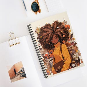 Back to School Gifts, Spiral Notebook - Ruled Line, Black girl notebook, Black art journal, Back to school notebook, College school supplies