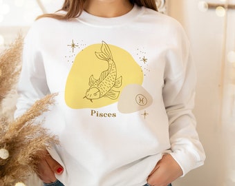 Pisces Sweatshirt | Pisces Zodiac Shirt | Capricorn Gifts | Astrology Sweatshirt | Horoscope Shirt | Astrology Shirt | Yellow