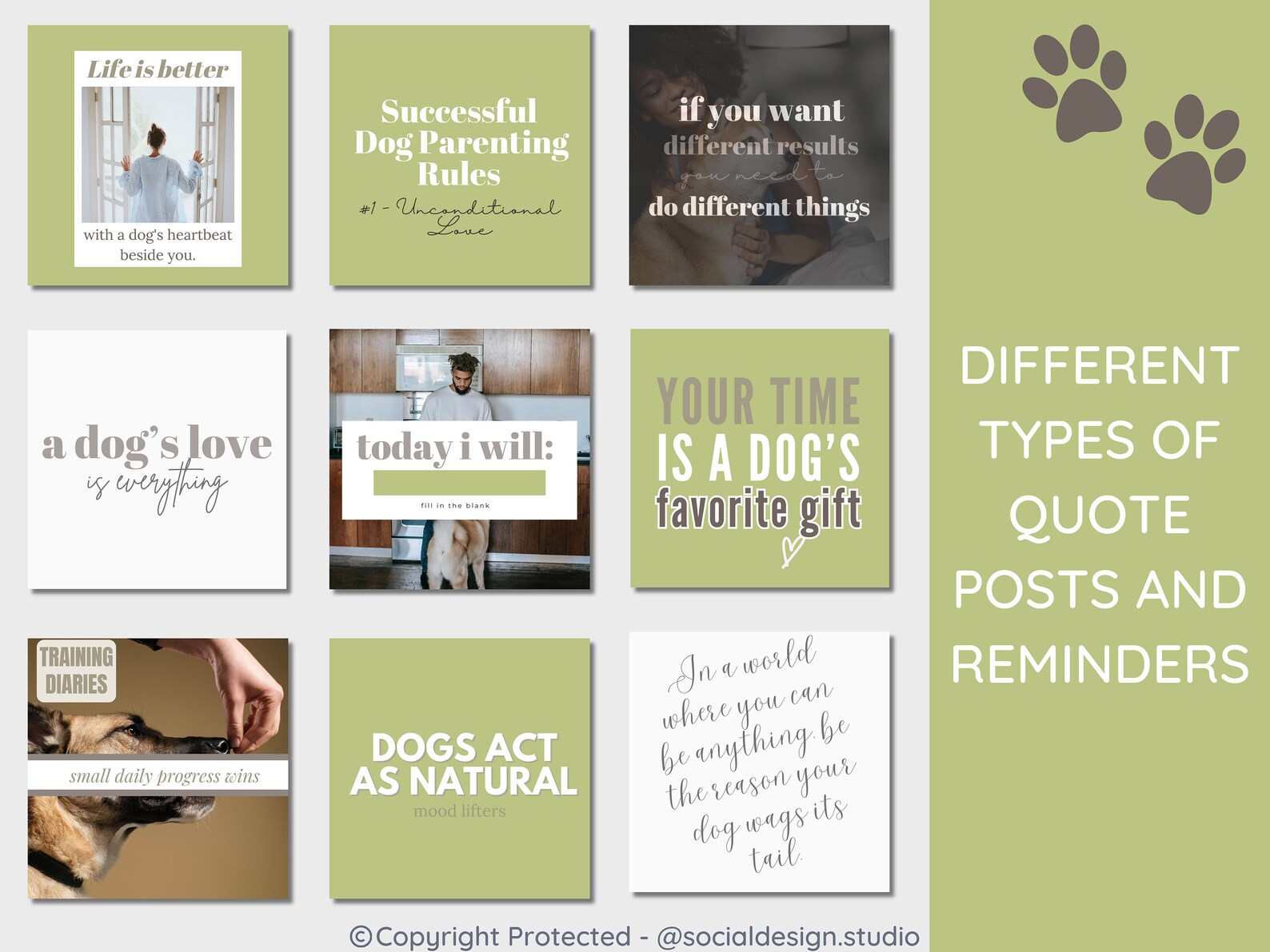 150 Dog Lover Instagram Post Canva Templates Engagement Booster for ...