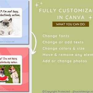 150 Dog Lover Instagram Post Canva Templates Engagement Booster for ...