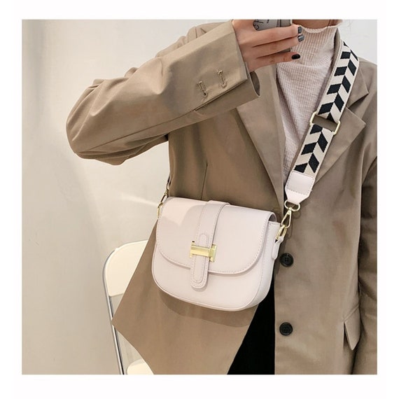 Wide Strap Crossbody Bag Flap Crossbody Bag for Women 