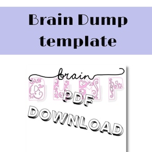Brain Dump template/printable for digital planning iPad GoodNotes pdf