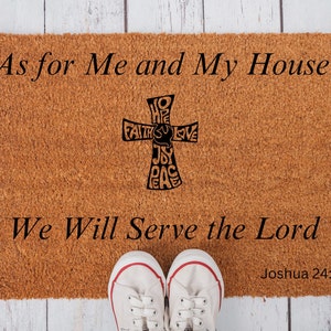 Bible Verse Doormat, Scripture Gift, As For Me and My House We Will Serve The Lord, Christian, Pastors Wife, Home & Living, Biblical Doormat