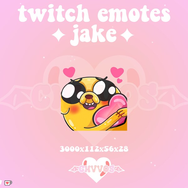 Cute Love Jake Emote | Twitch | Discord | Youtube | Adventure Time | Jake Emote | Cartoons Emote | Love Emote