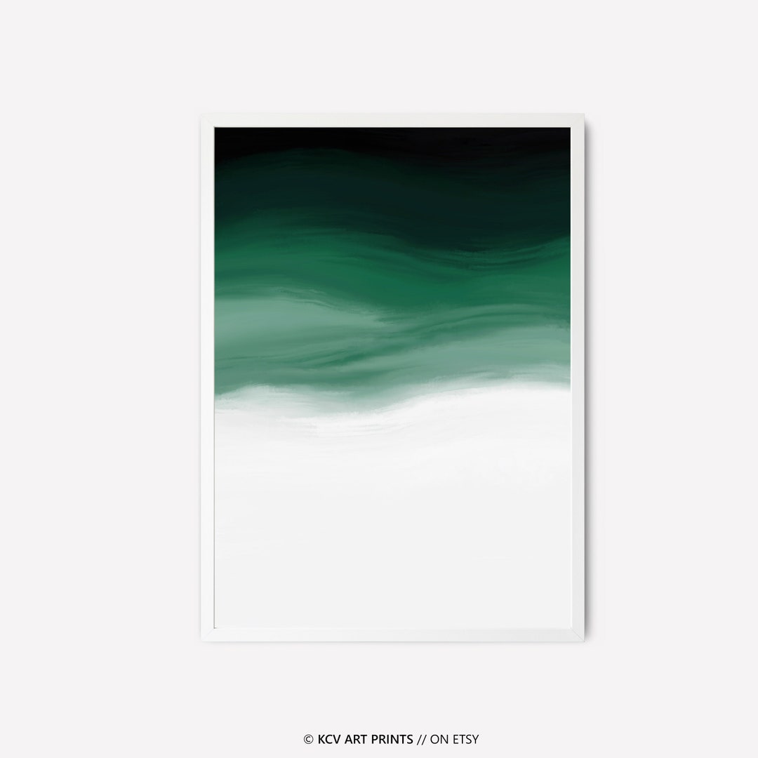 Sage Green Wall Art, Forest Green Watercolor Printable Wall Art Decor