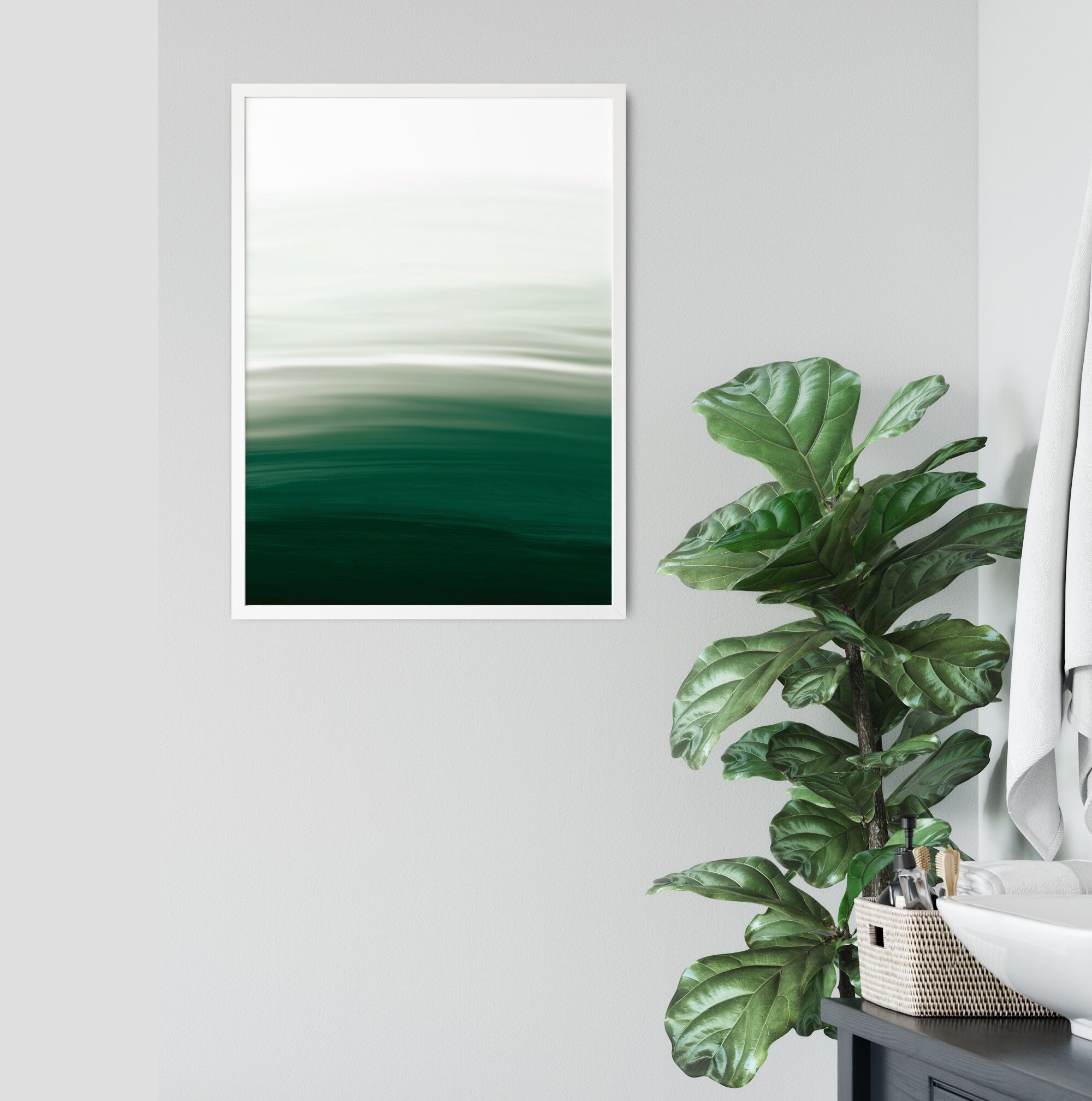 Sage Green Wall Art Forest Green Watercolour Printable Wall Etsy