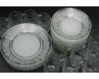 Prato de jantar de vidro transparente Fantasia da Casa da Princesa Vintage, prato de almoço, caneca